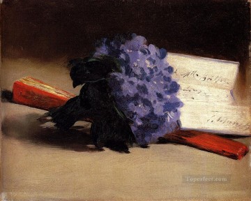 静物 Painting - スミレの花束 印象派 エドゥアール・マネの静物画